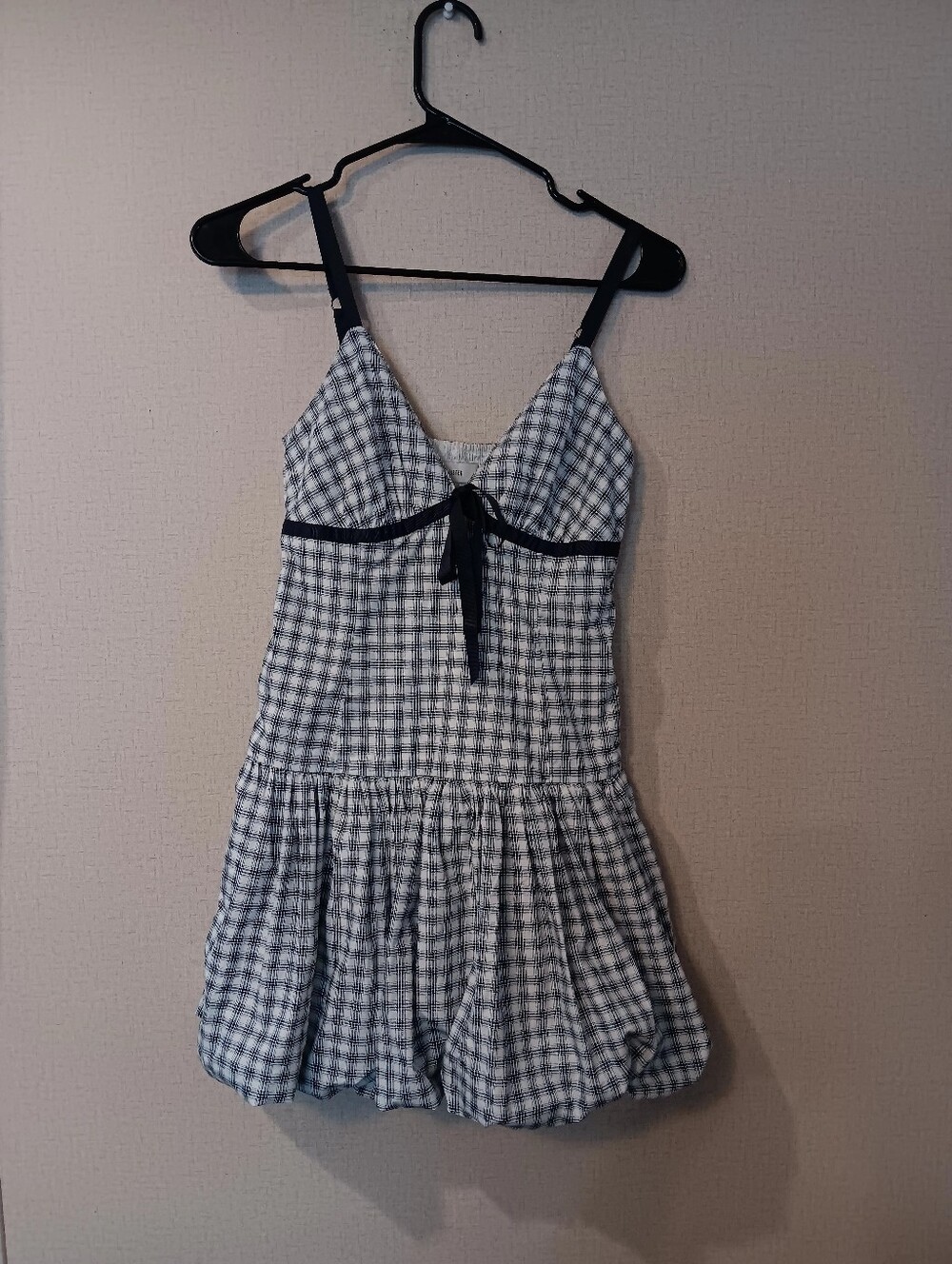 Hollister White Black Plaid Mini Dress Women  Sz S - Picture 2 of 6